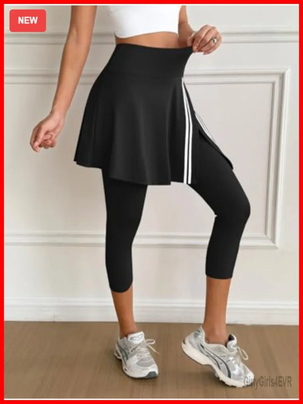 Women's Athletic Skort with Capri Leggings & Pockets for Tennis Golf Pickleball